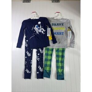2x Cat & Jack Boys Youth 4 Long Sleeve Snuggly Soft Snug Fit Pajama Set